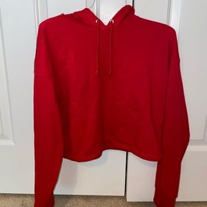 cropped red hoodie from h&m
